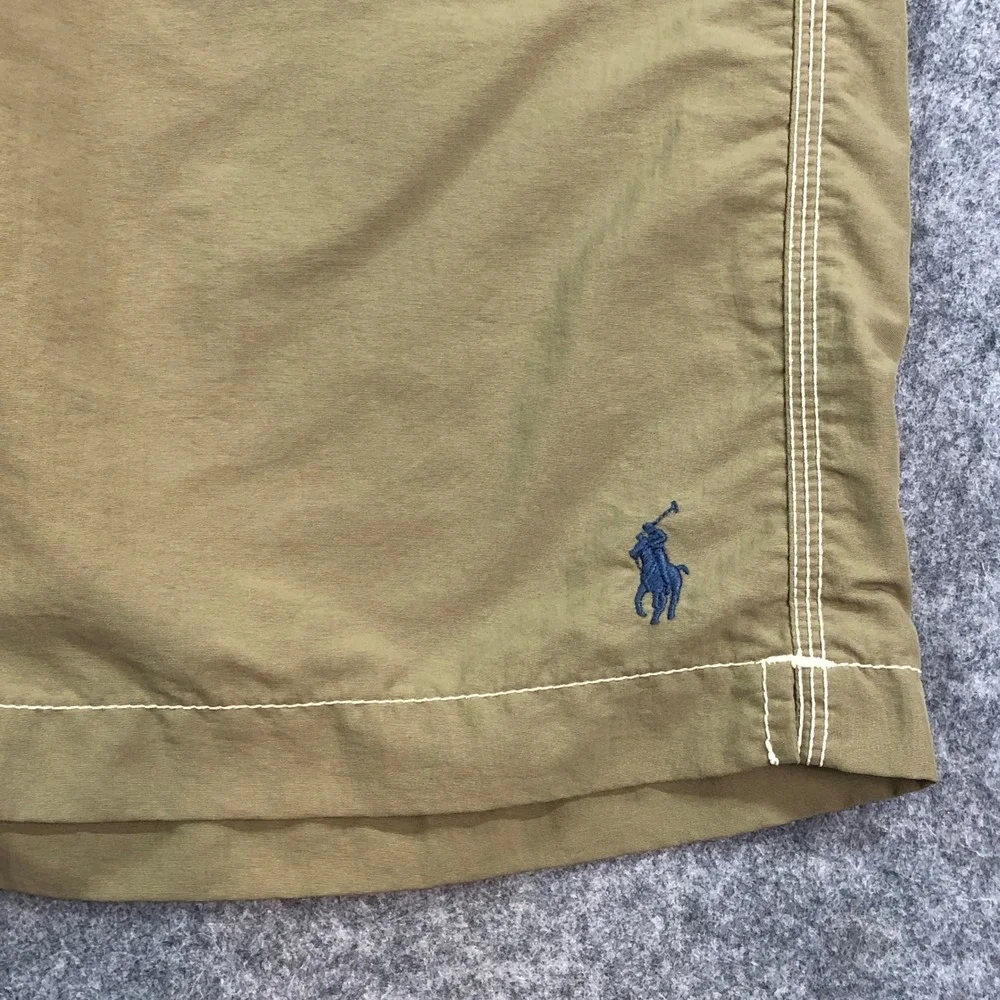 Polo Ralph Lauren Mens Cargo Board Shorts M Olive Green Cargo Drawstring Nylon